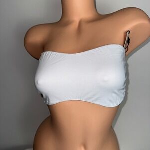 Cosabella Dolce Cotton & Lace Bandeau Bra Wireless Strapless Bralette Pull On L